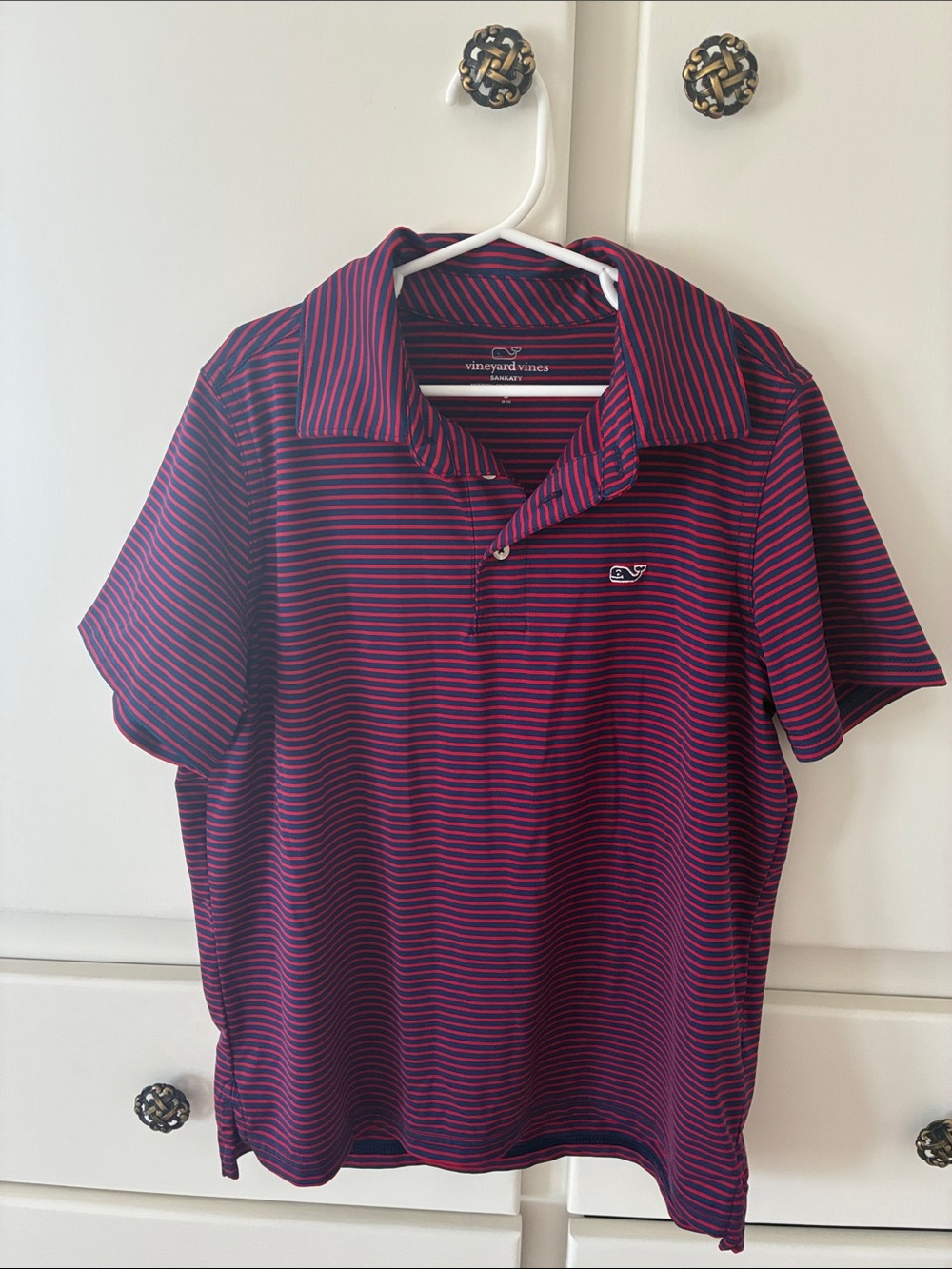 Vineyard Vines Men's Purple and Pink Striped Polo